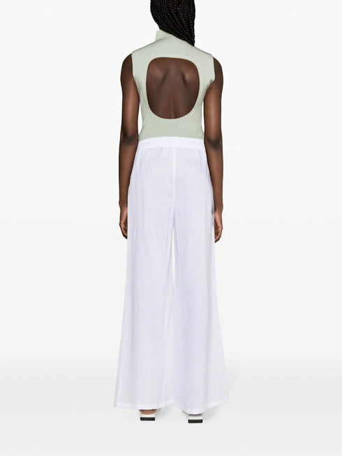 wide-leg linen trousers